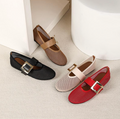 Women’s Mesh Flat Shoes – Breathable Round-Toe Strap Flats with Elegant Vintage Style