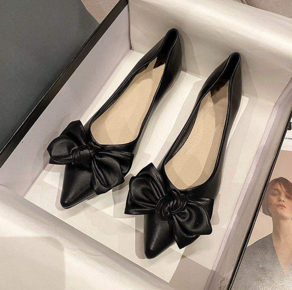 Women’s Elegant Pointed-Toe Flat Shoes – Korean-Inspired Chic Slip-On Flats for Everyday Wear