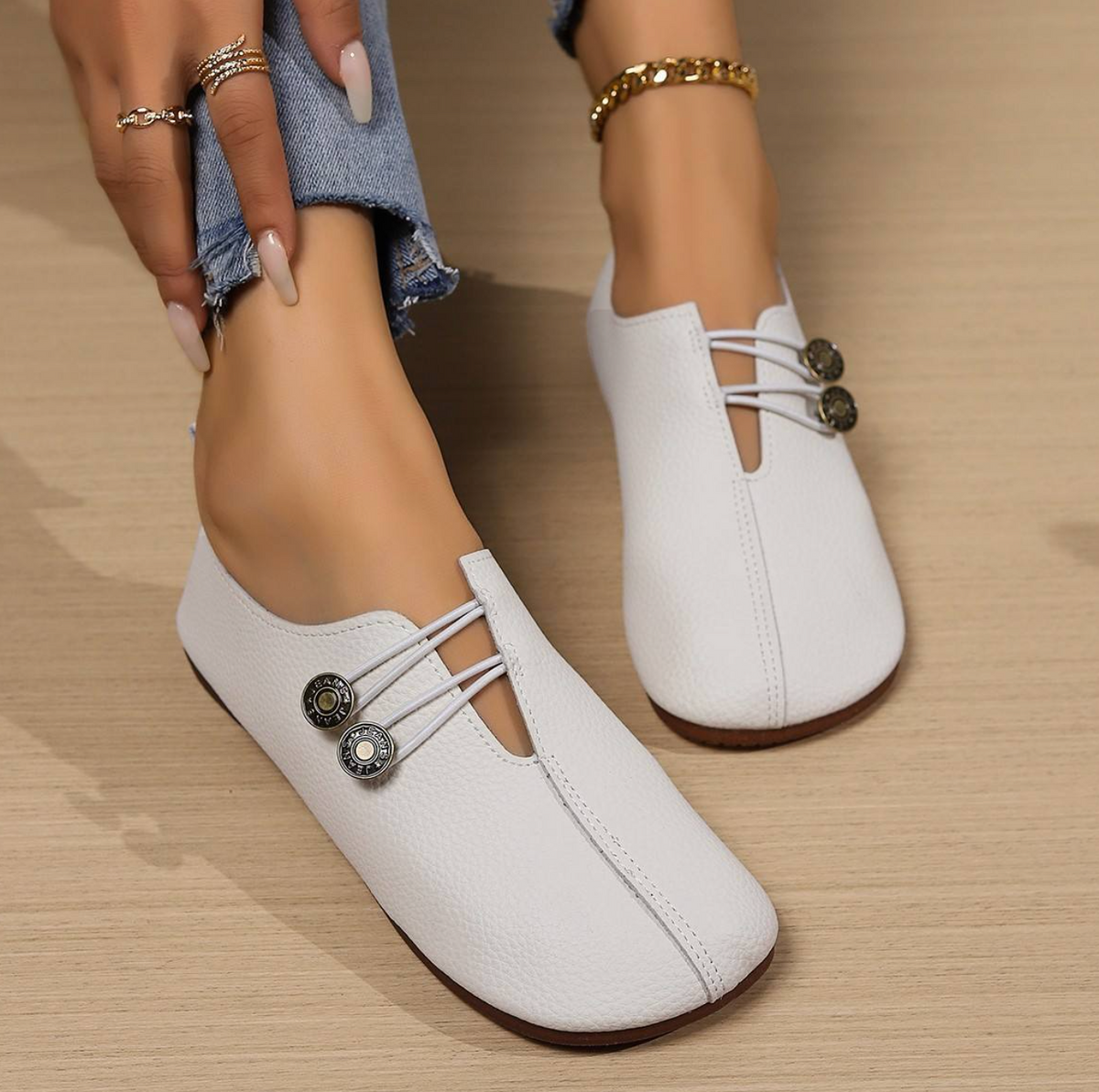 Women’s Doudou Flat Shoes – Elegant Soft Slip-On Flats with Comfortable Low Heel