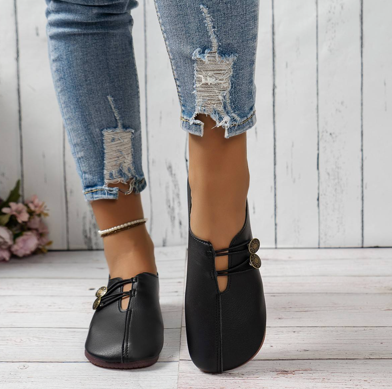 Women’s Doudou Flat Shoes – Elegant Soft Slip-On Flats with Comfortable Low Heel