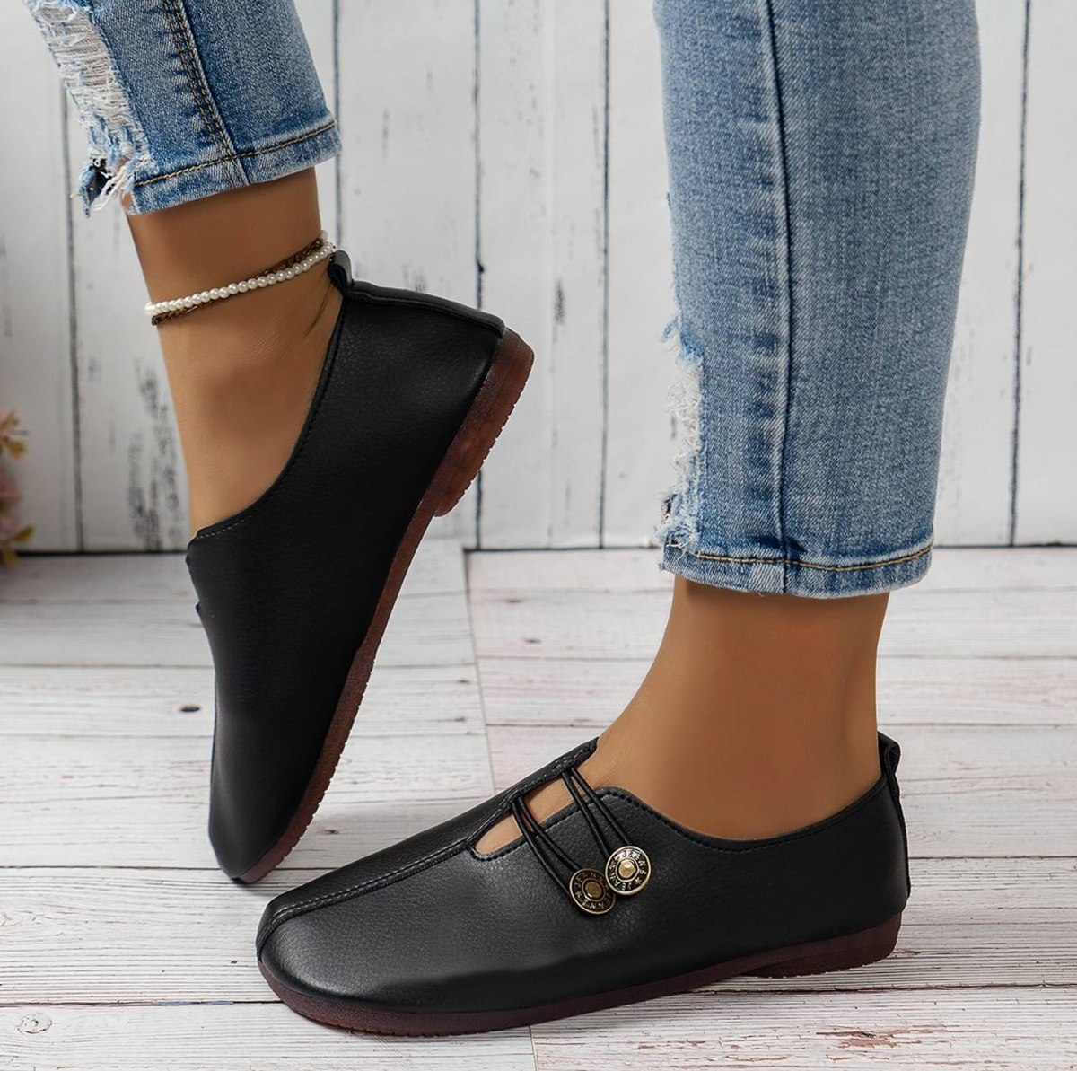 Women’s Doudou Flat Shoes – Elegant Soft Slip-On Flats with Comfortable Low Heel
