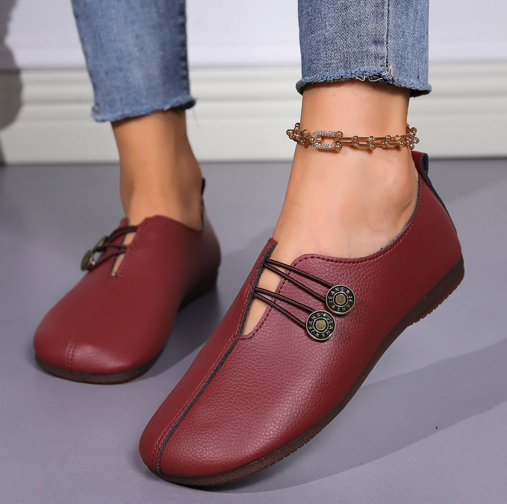 Women’s Doudou Flat Shoes – Elegant Soft Slip-On Flats with Comfortable Low Heel
