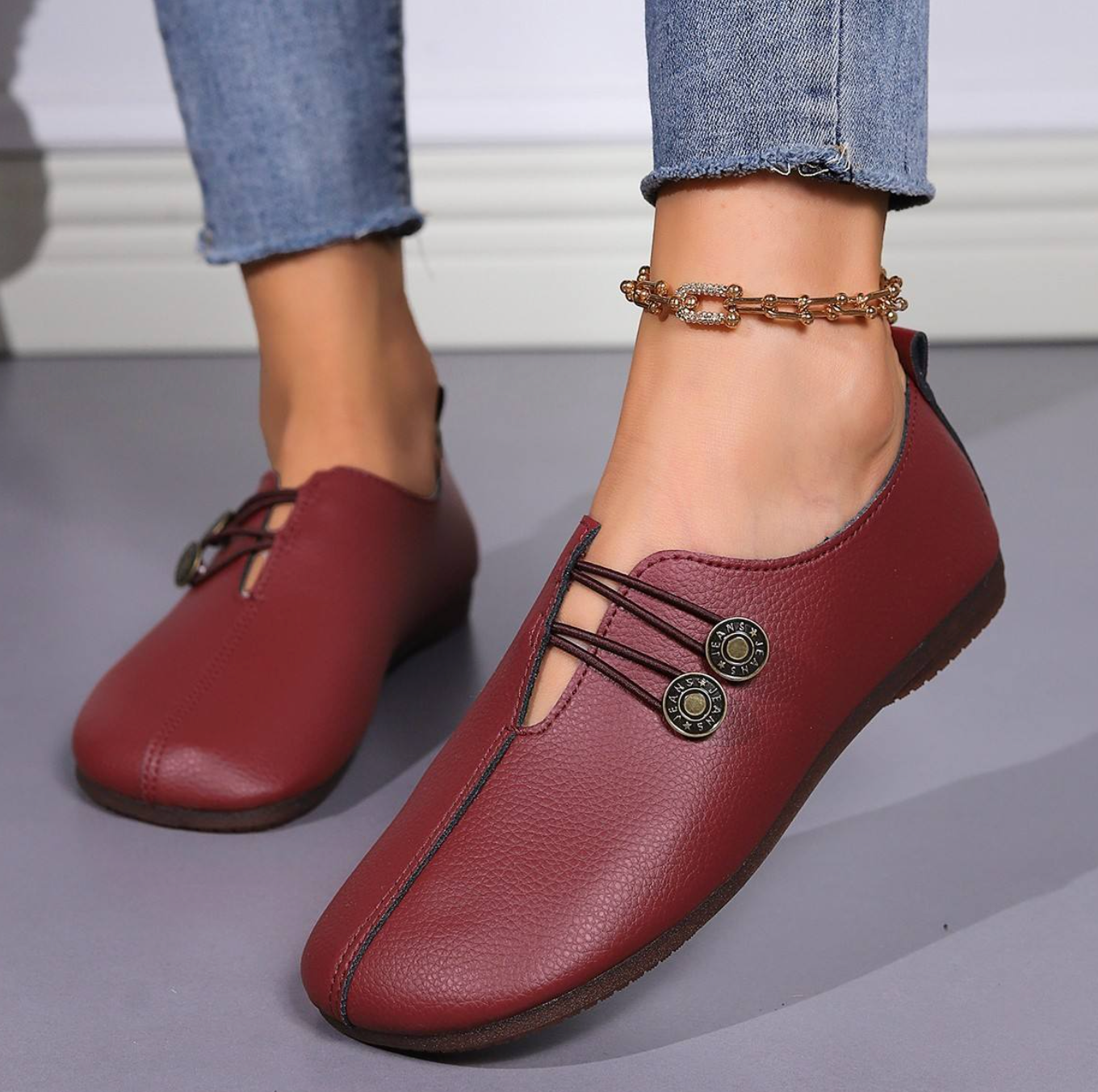 Women’s Doudou Flat Shoes – Elegant Soft Slip-On Flats with Comfortable Low Heel