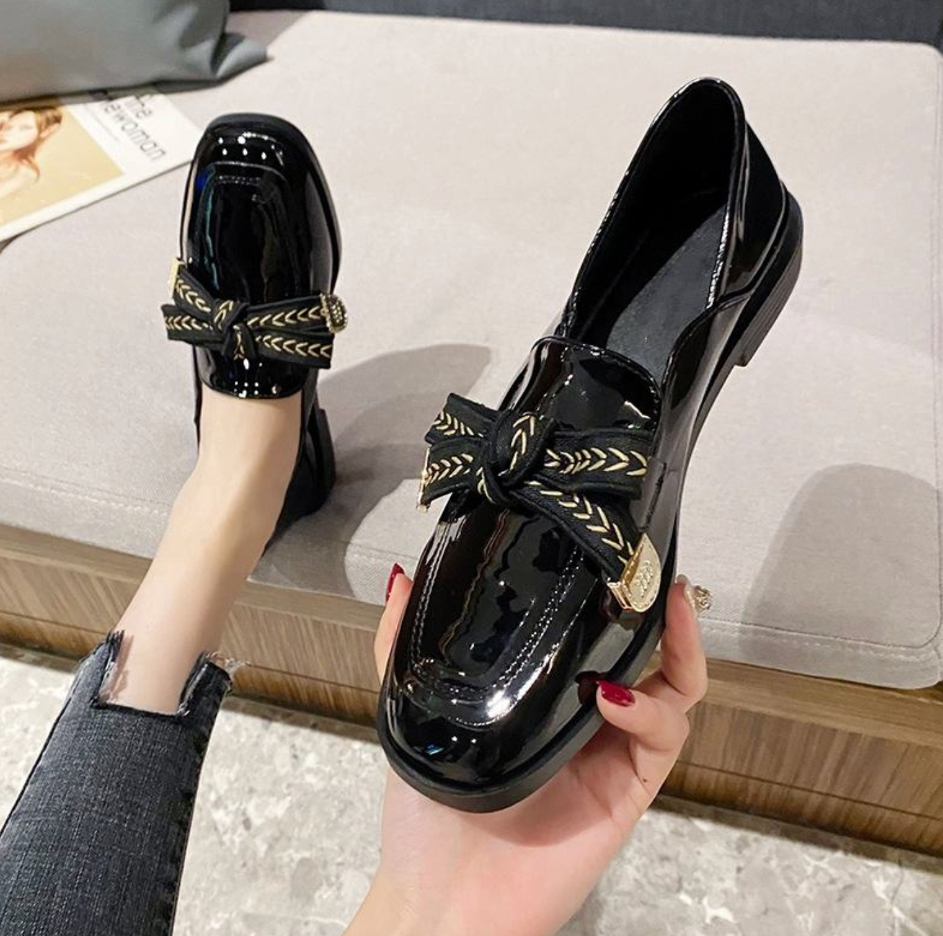Women’s Elegant British-Style Flat Shoes – Classic Chic Round-Toe Flats for Sophisticated Everyday Wear